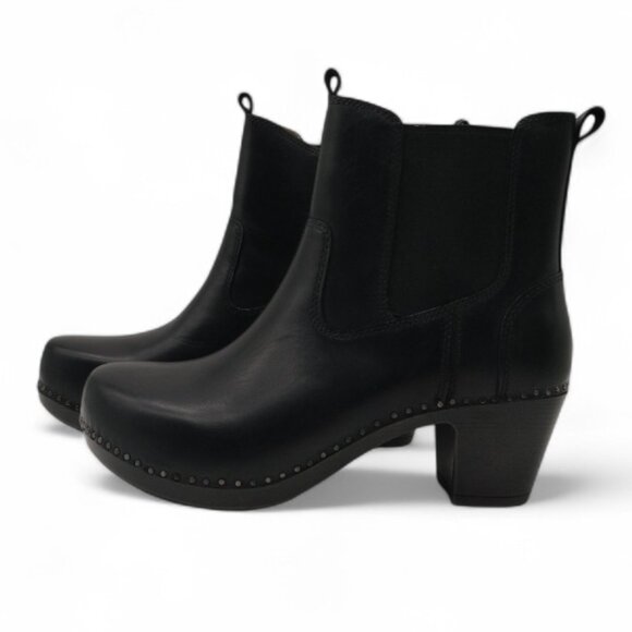 Dansko Shayna Women's Size 40 US 9.5 Black Leather Comfy Chelsea Ankle Boots - Picture 2 of 13